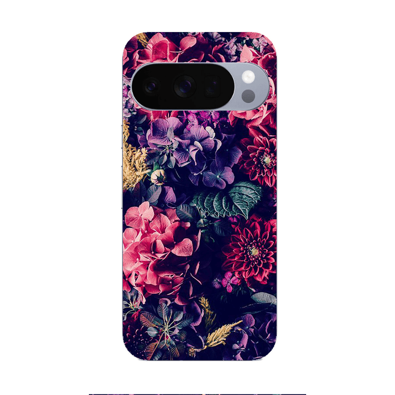 Google Pixel 10 Pro Purple and pink flowers Transparent Silicone TPU Θήκη